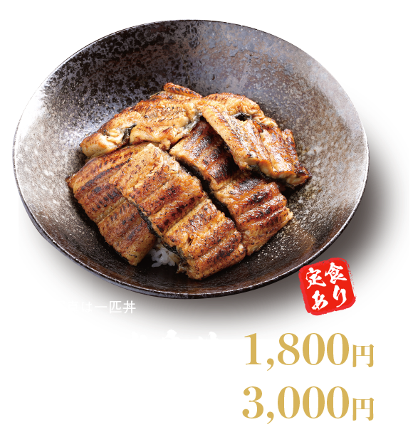 うなぎ半身丼、うなぎ一匹丼